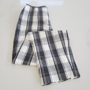 Peter Nygard Black, White & Gray Plaid Flat Front High Rise Pant  size 8